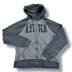 Abercrombie & Fitch‎ Sweater Men's XL Gray Muscle Hoodie Vintage Full Zip